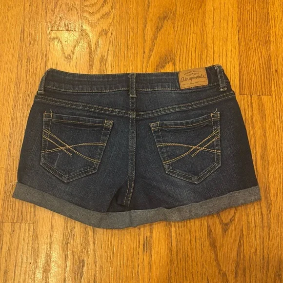 Aeropostale midi jean shorts cut off low rise Y2K Style size 000 - Picture 4 of 8
